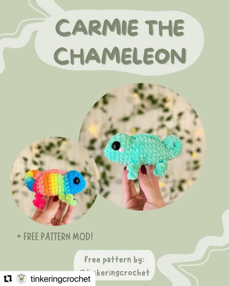 Carmie the Chameleon Crochet Amigurumi