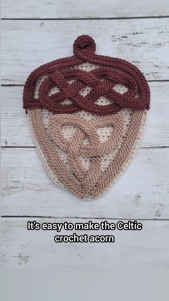 Celtic Knot Acorn Crochet Wall Hanging