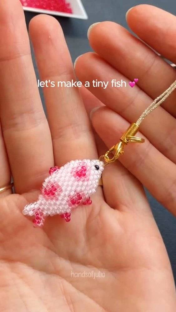 Charming Beaded Fish Keychain Craft