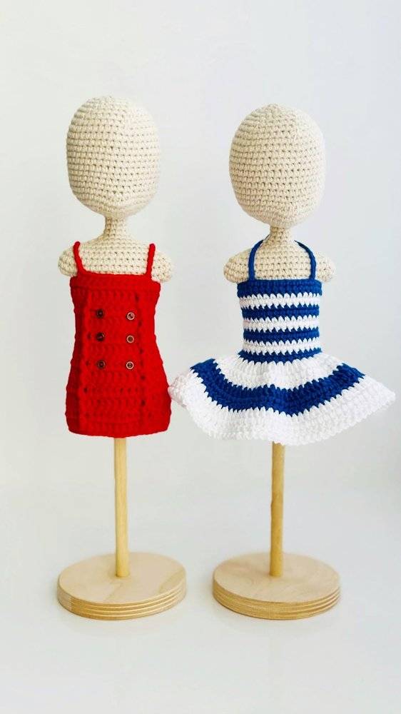 Charming Crochet Doll Dresses in Classic Styles