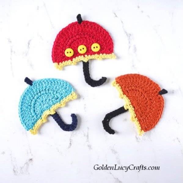 Charming Crochet Umbrella Appliques