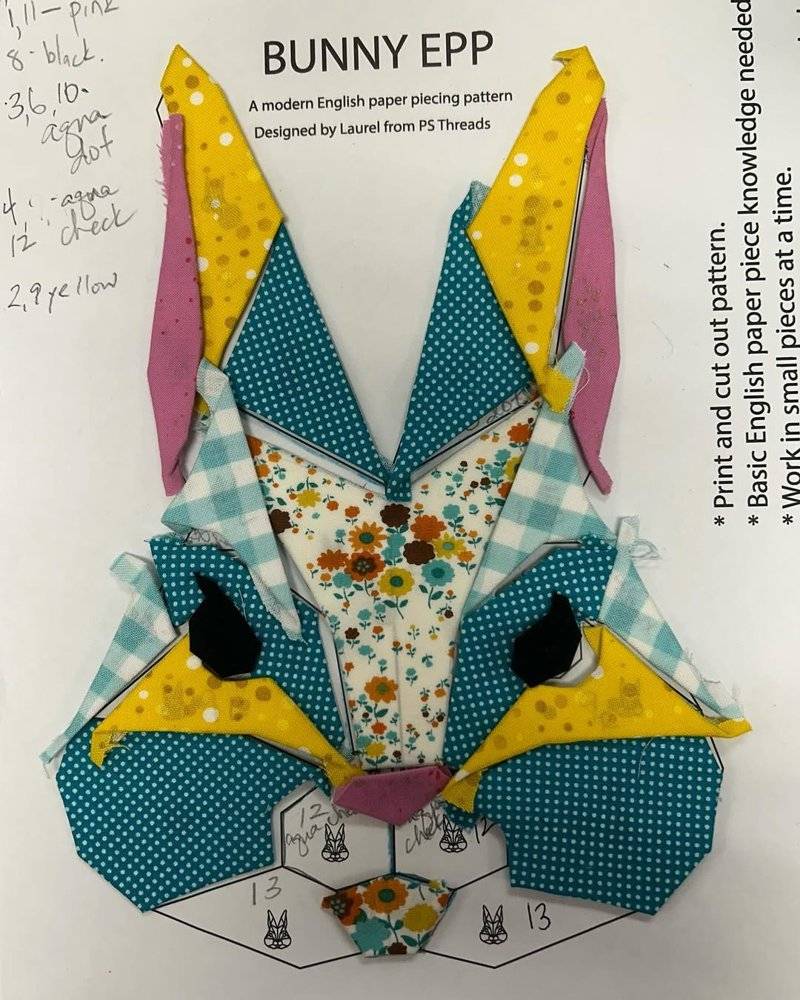 25 English Paper Piecing Patterns Charming English Paper Piecing Bunny Craft