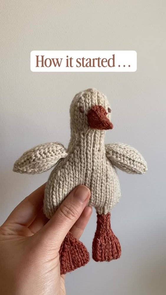 Charming Knitted Goose Toy