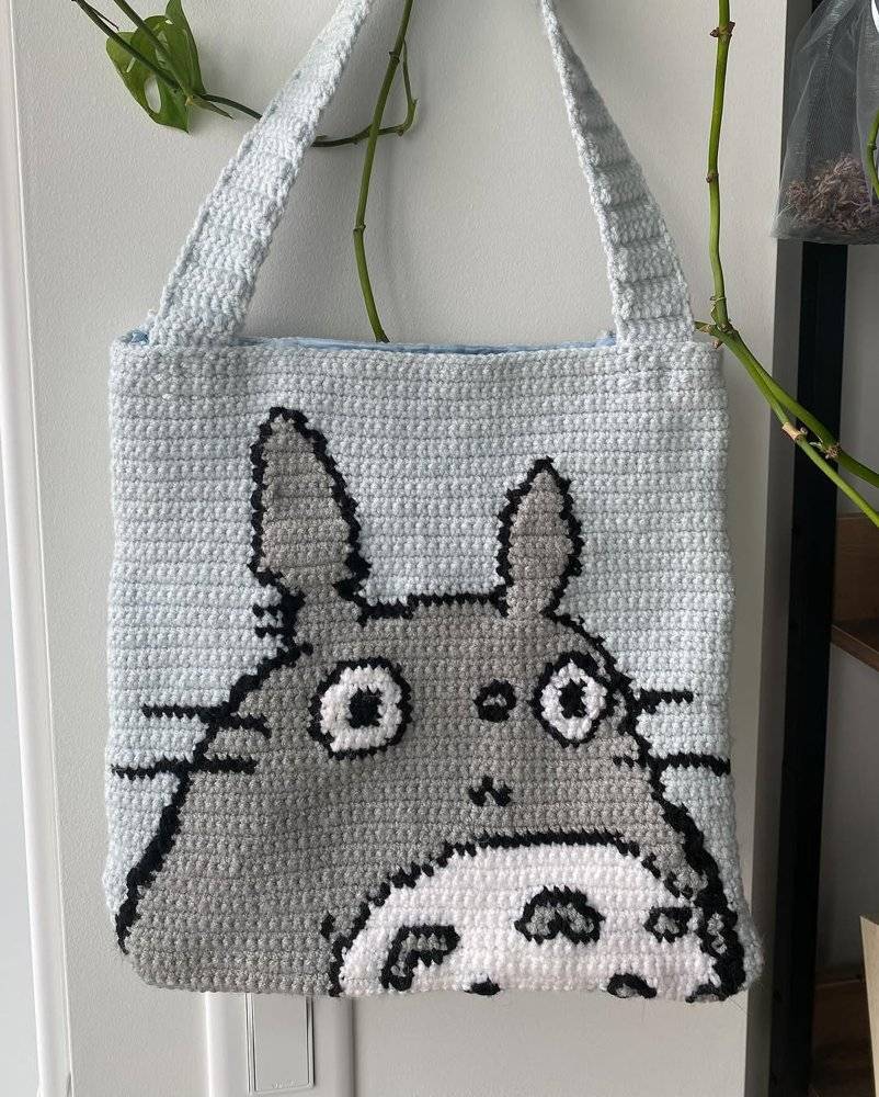 Charming Totoro Crochet Tote Bag