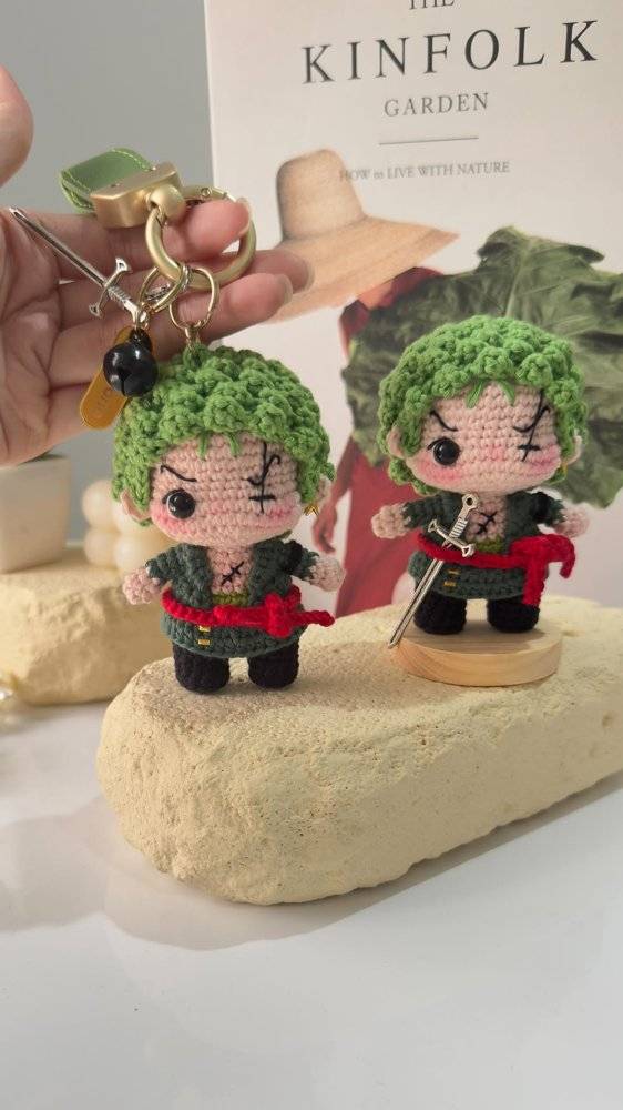 Chibi Anime Character Crochet Amigurumi Keychain