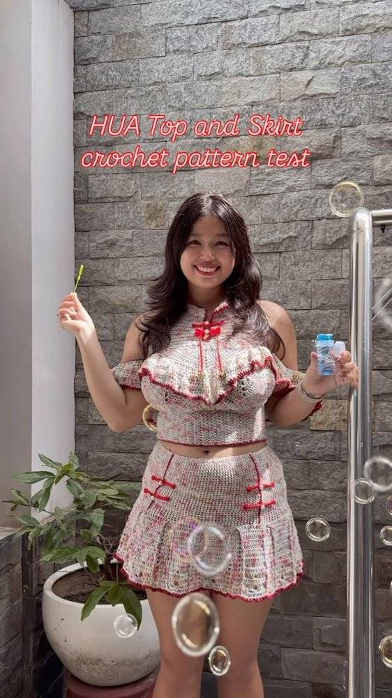 Chic Crochet Hua Skirt and Top Set