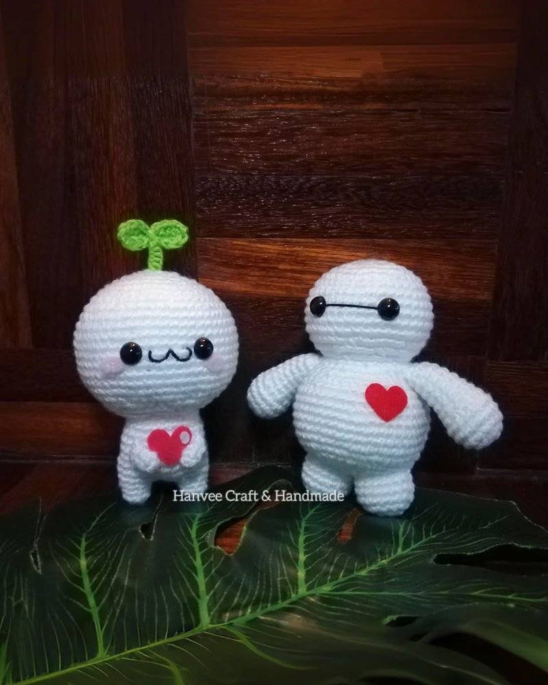 Chunky Crochet Baymax and Friend Amigurumi Figures