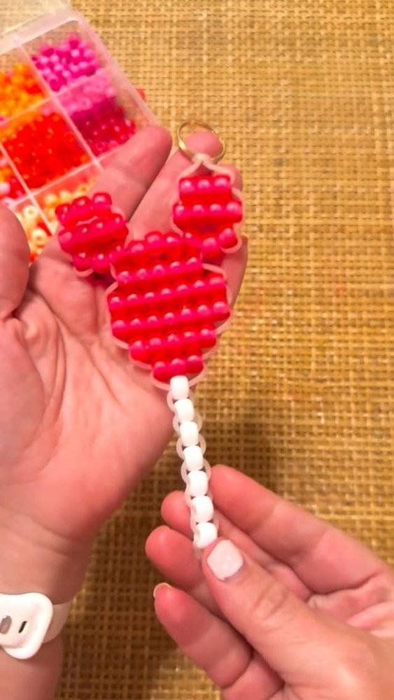 Chunky Heart and Mouse Ears Charm with Pony Beads