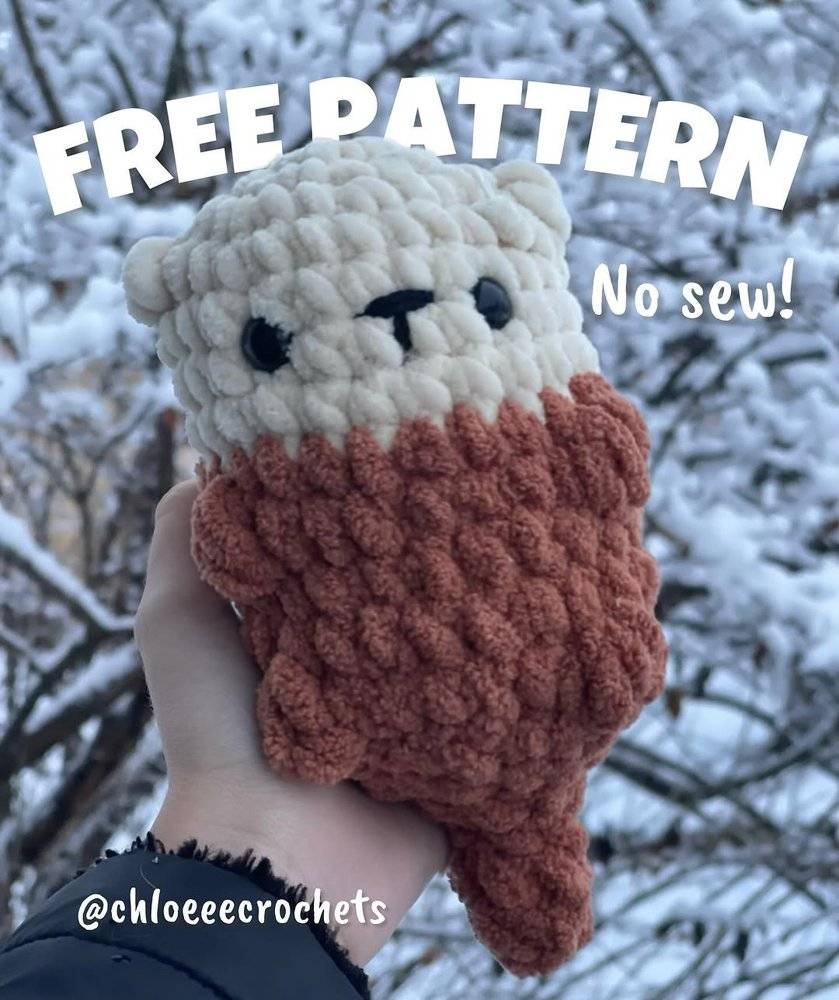 Chunky "No Sew" Otter Crochet Plushie