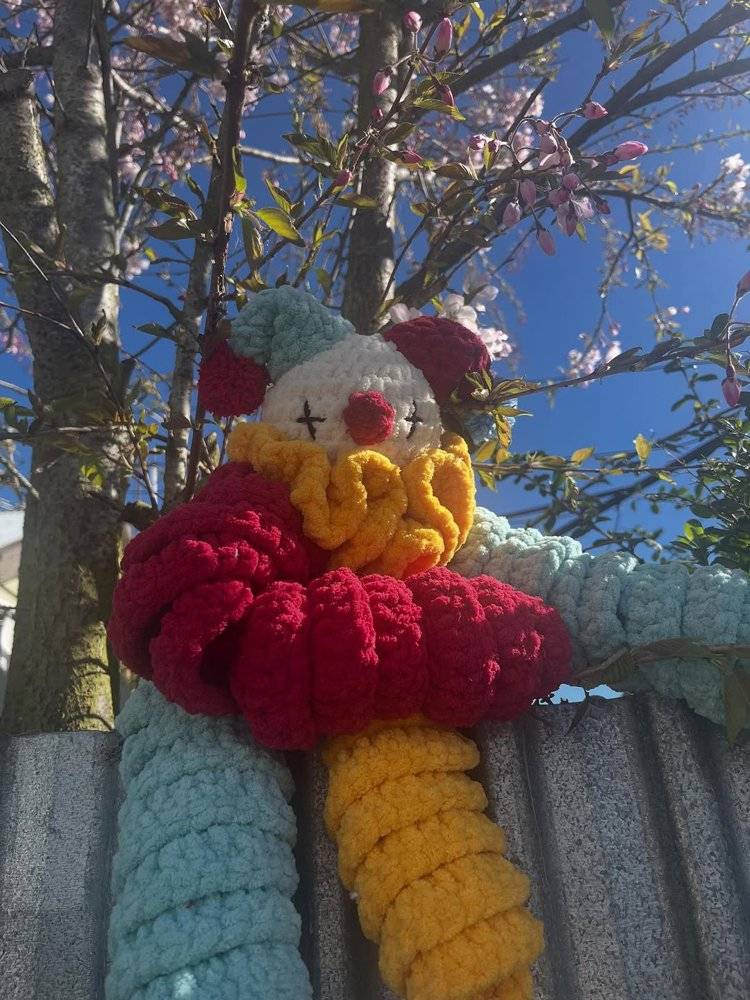 Chunky Plush Clown Crochet Doll