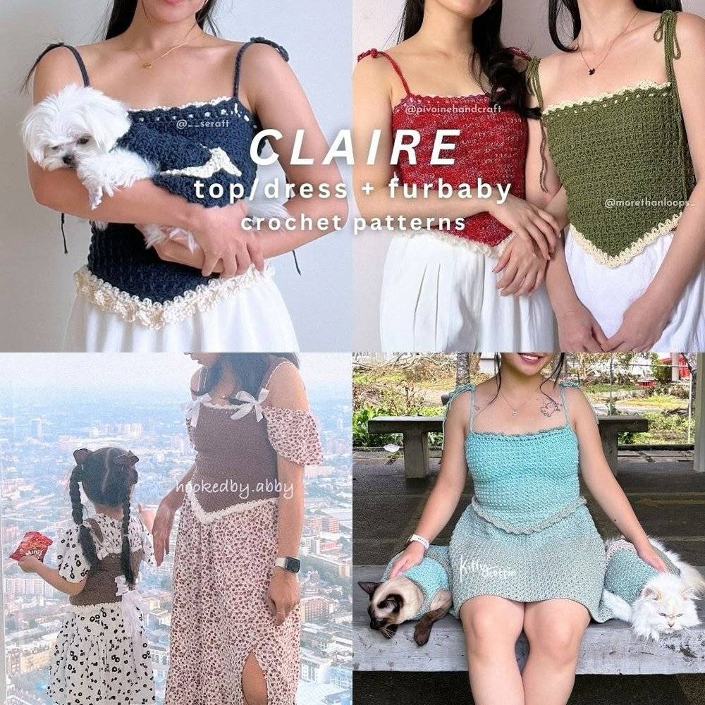 Claire Crochet Top and Dress Set Patterns