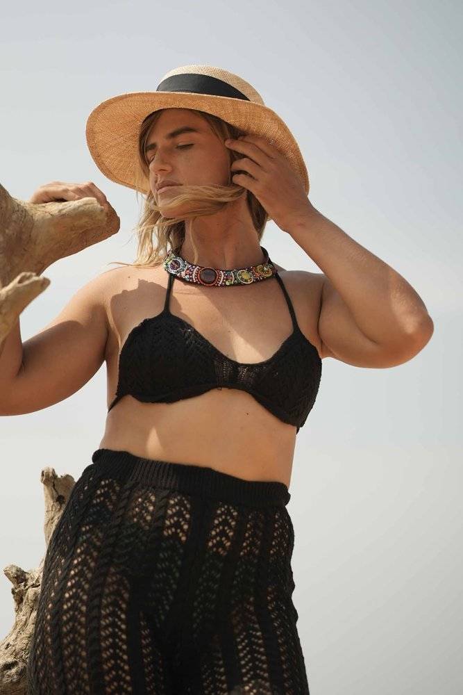 Classic Black Crochet Bikini Top