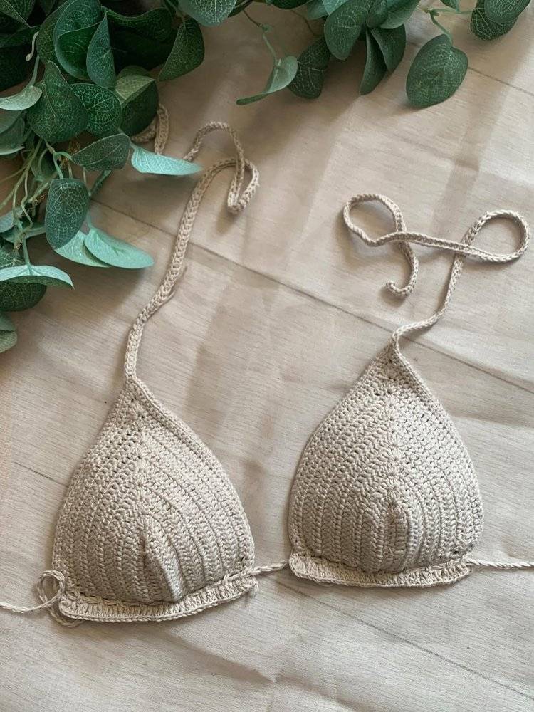 Classic Triangle Crochet Bikini Top