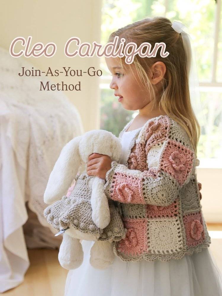 Cleo Cardigan Crochet with Join-As-You-Go Method