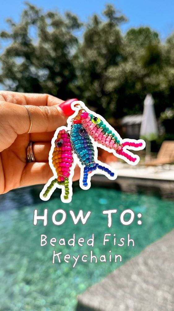 Colorful Beaded Fish Keychain DIY