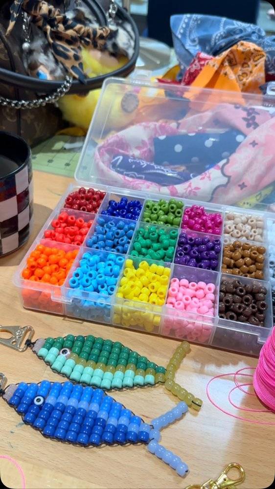 Colorful Beaded Fish Keychain DIY
