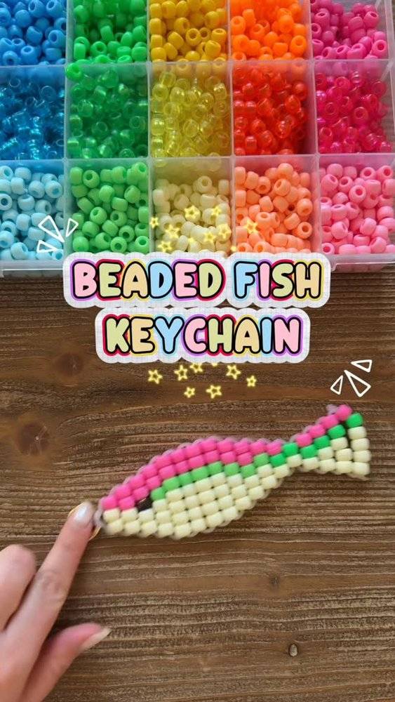 Colorful Beaded Fish Keychain Project