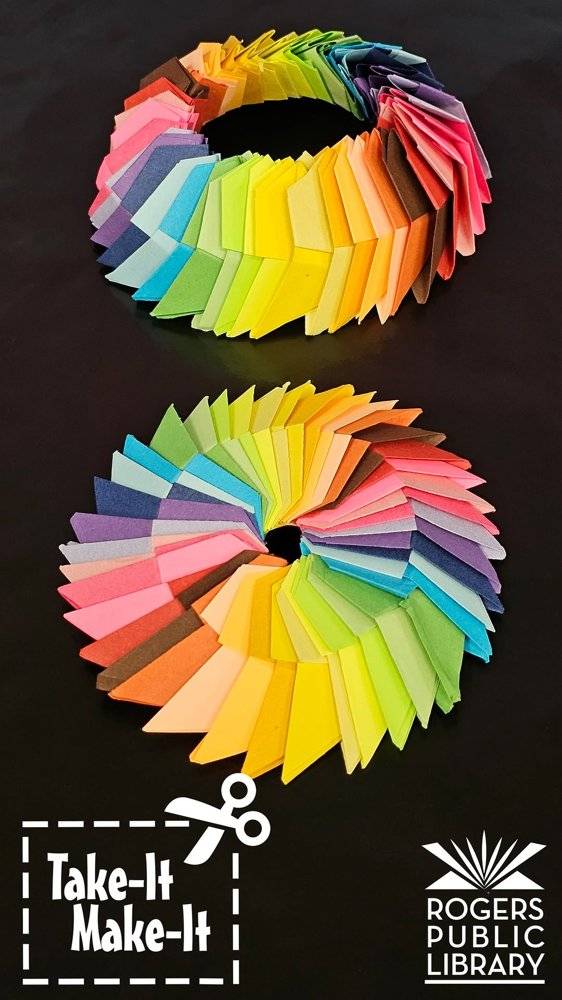 Colorful Folded Paper Wreath Craft