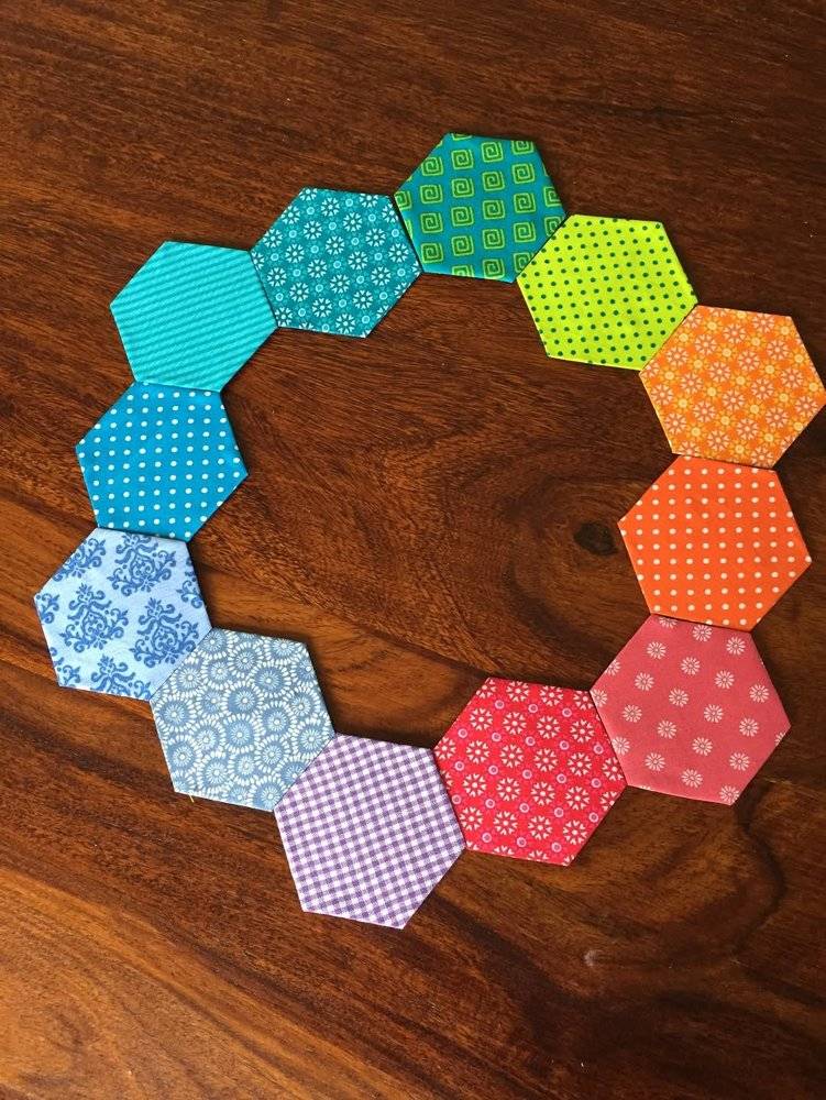 Colorful Hexagon Paper Piecing Garland