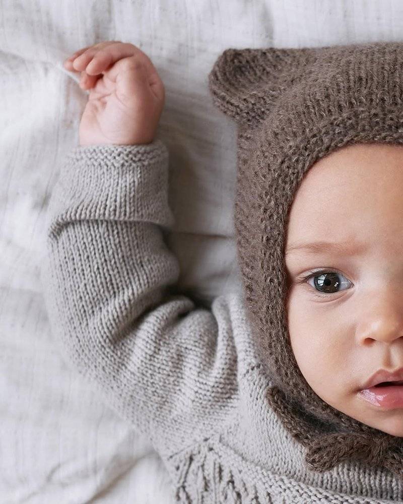 Cozy Knitted Bear Bonnet and Sweater Set