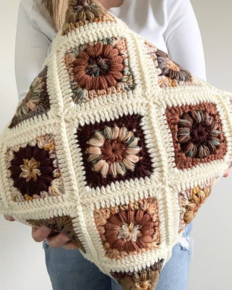 21 Crochet Pillow Patterns Cozy Textured Crochet Granny Square Pillow