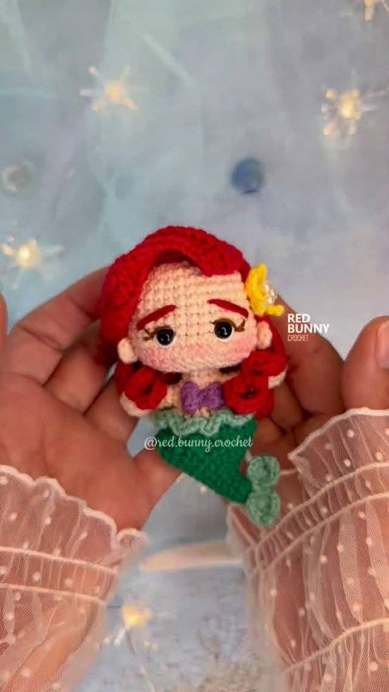 Crochet Ariel Amigurumi Keychain