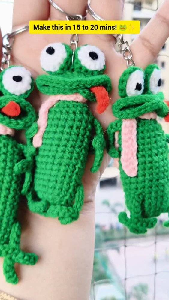 Crochet Froggy Keychain Fidget Toy