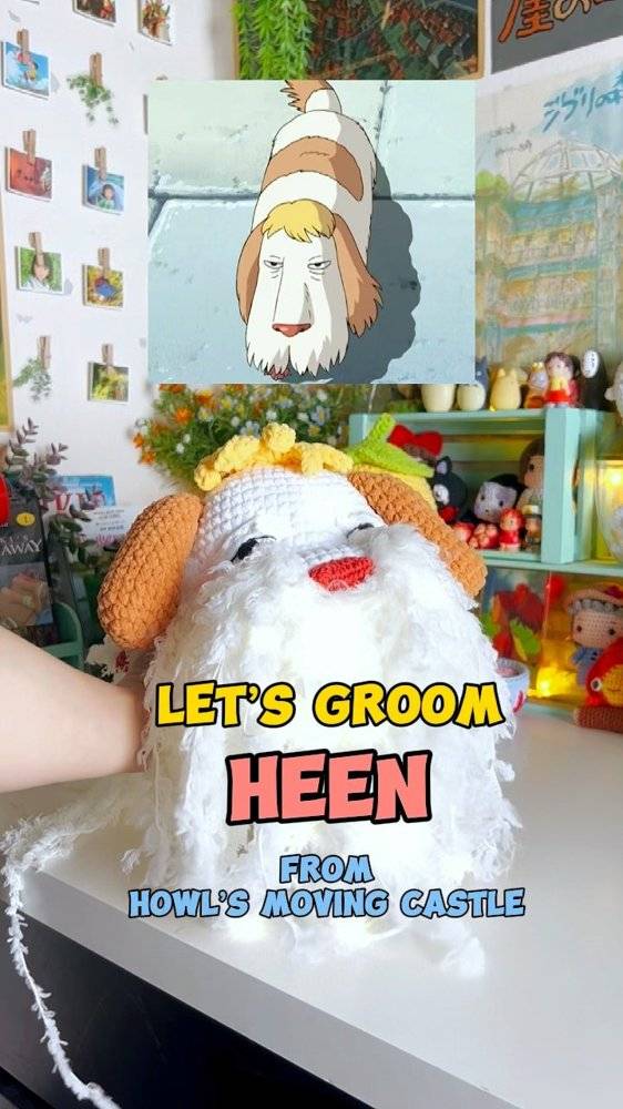 Crochet Heen from Howl's Moving Castle Amigurumi