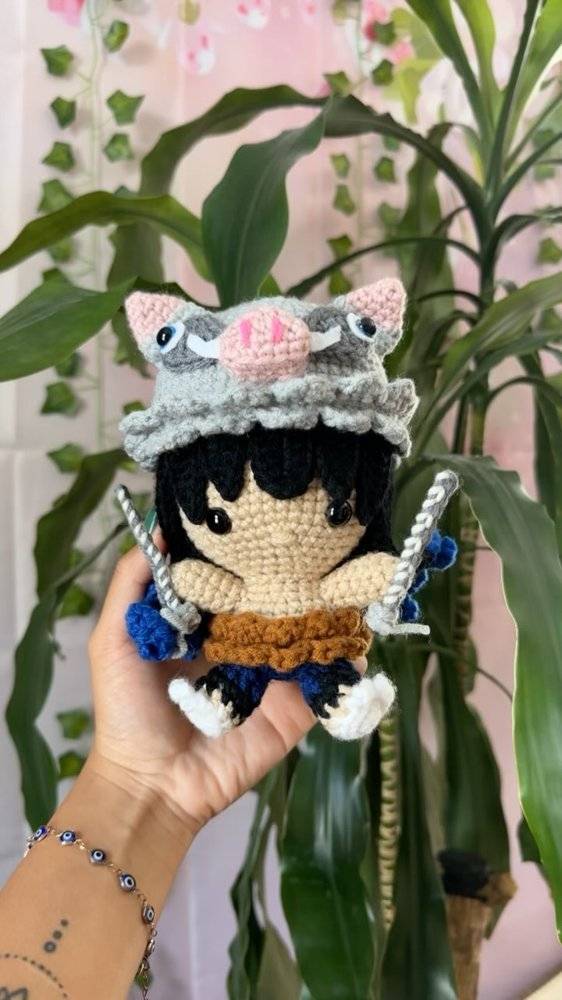 Crochet Inosuke Hashibira Amigurumi