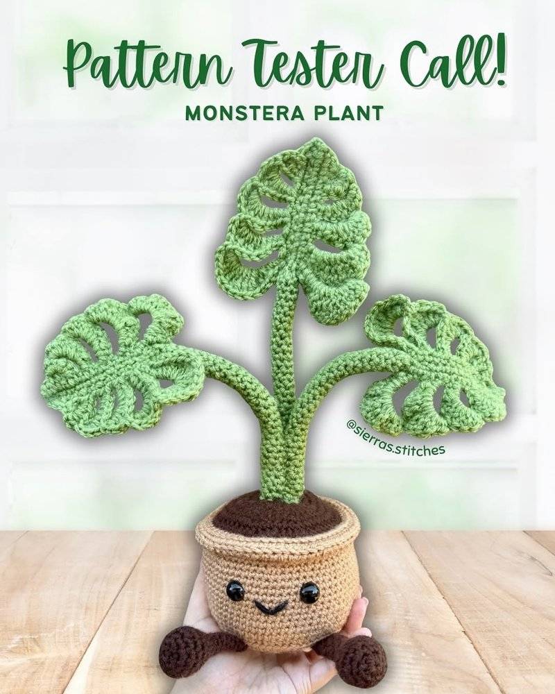 Crochet Monstera Plant in a Cute Pot