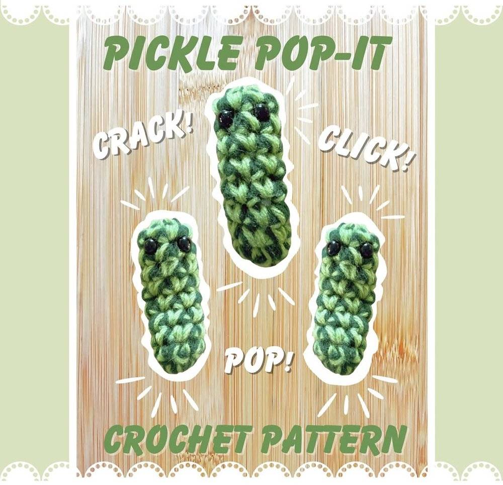 Crochet Pickle Pop-It Fidget Toys