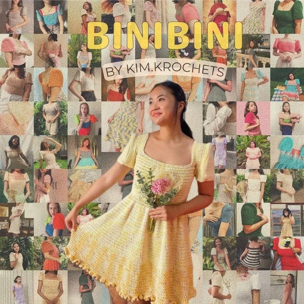 17 Crochet Binibini Patterns Crochet Square Neck Puff Sleeve Dress