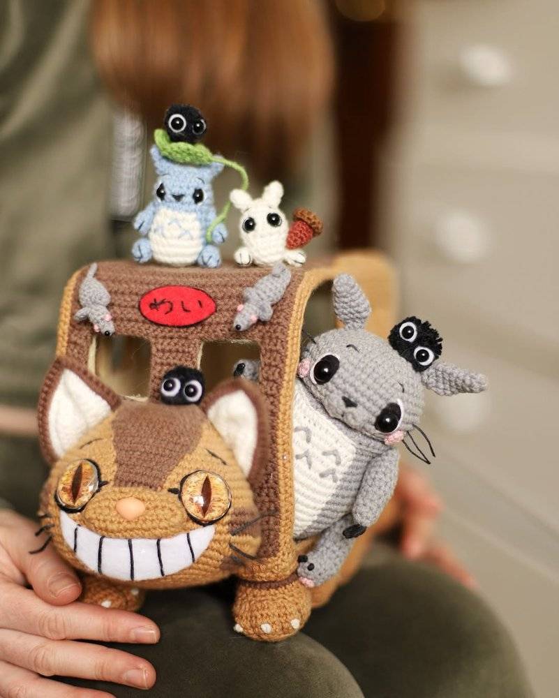 Crochet Totoro Bus and Characters Amigurumi