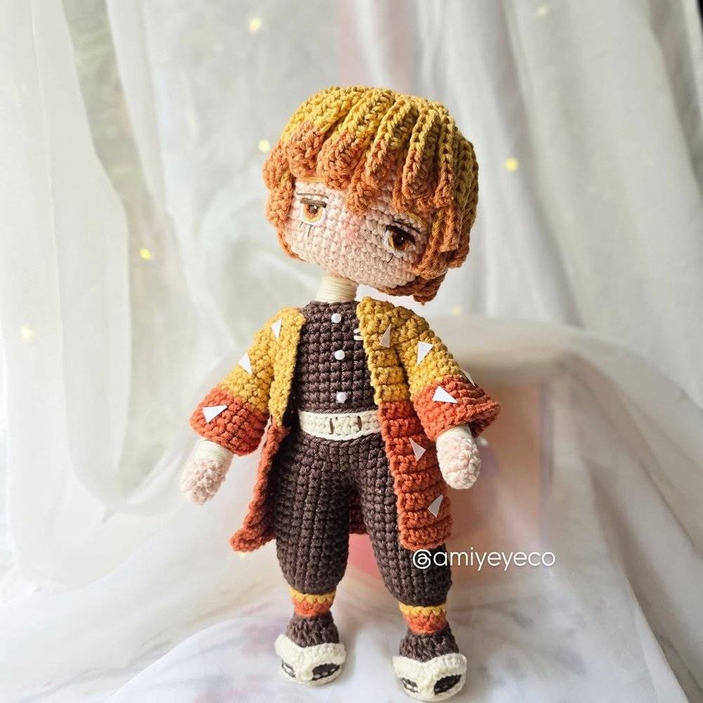 Crochet Zenitsu Agatsuma Amigurumi Doll