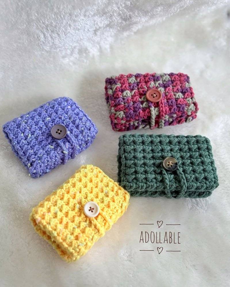 Crocheted Button Card Holders