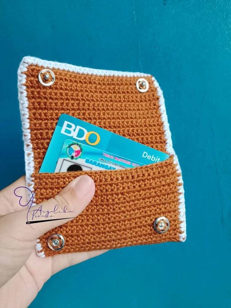 Crocheted Card Holder with Snap Closure