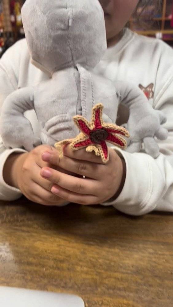 Crocheted Demogorgon Flower Fidget Charm