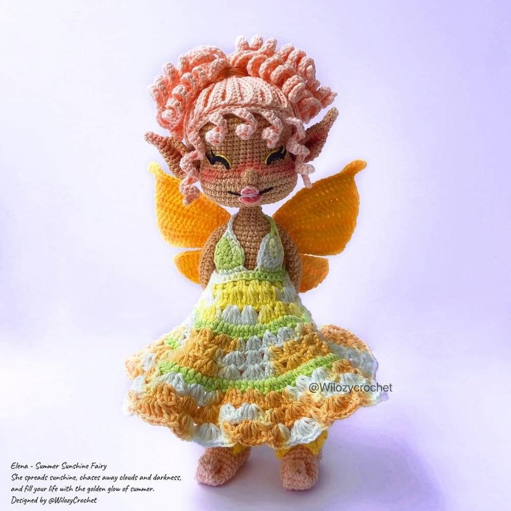 Crocheted Lobelia Flower Fairy Doll Pattern