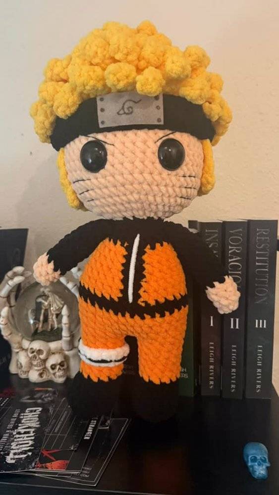 Crocheted Naruto Plushie with Signature Orange Jumpsuit