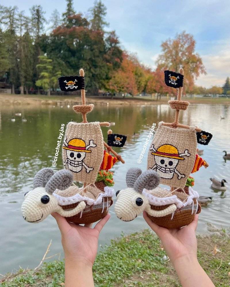 Crocheted One Piece Thousand Sunny Ship Amigurumi