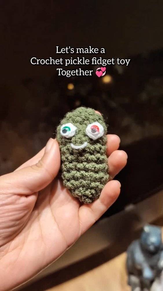 Crocheted Pickle Fidget Toy Project
