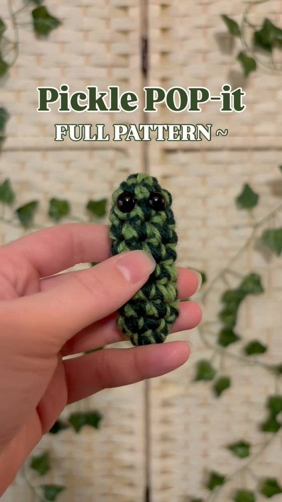 Crocheted Pickle POP-it Fidget Toy Pattern