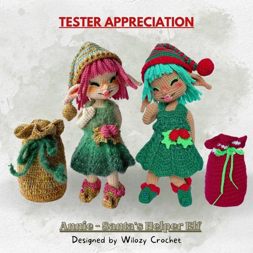 Crocheted Santa's Helper Elf Dolls