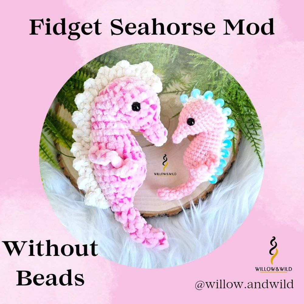 Crocheted Seahorse Fidget Plushies