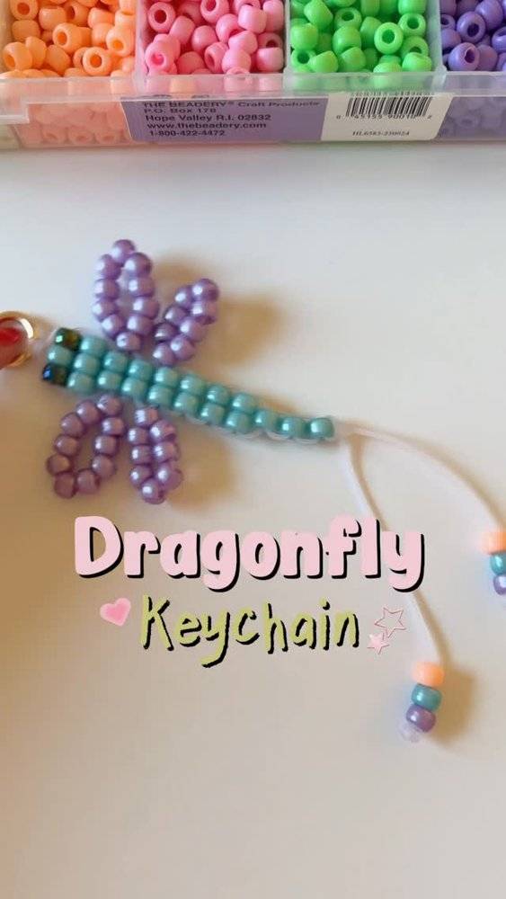 DIY Pony Bead Dragonfly Keychain