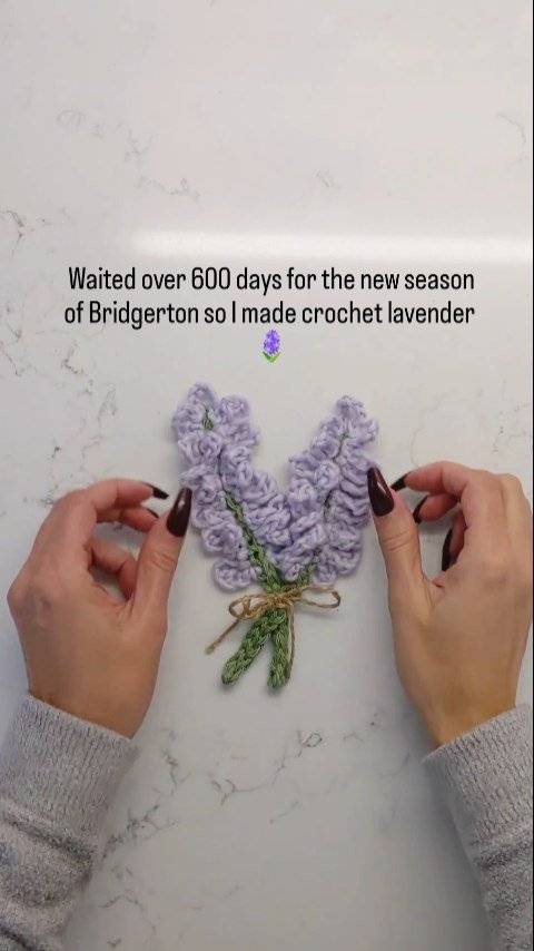 Delicate Crochet Lavender Sprigs
