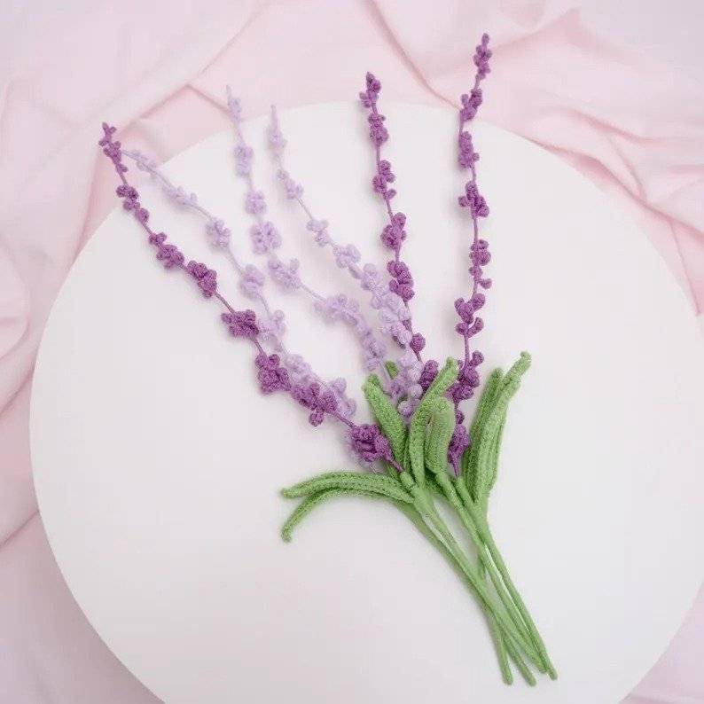 Delicate Crochet Lavender Stems
