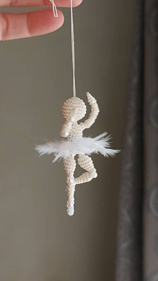 Delicate Crocheted Ballerina Ornament
