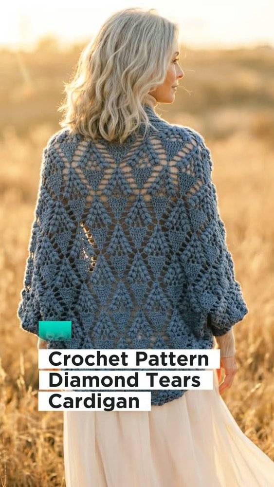 Diamond Tears Crochet Cardigan Pattern