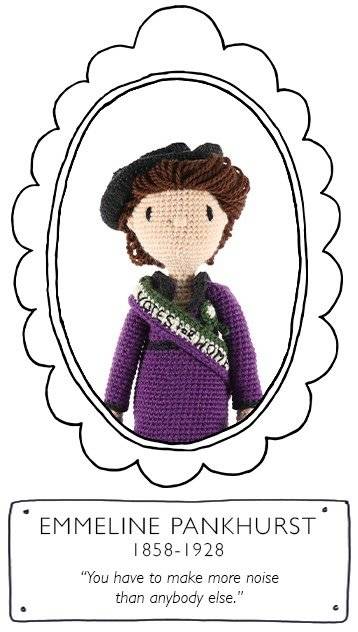 Emmeline Pankhurst Amigurumi Crochet Doll